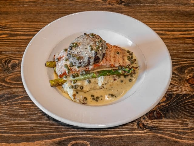 Crab Encrusted Salmon.