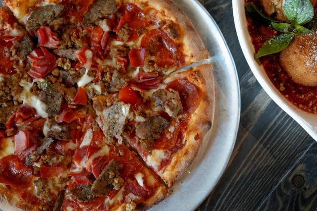 14" Italian Meat Pizza.