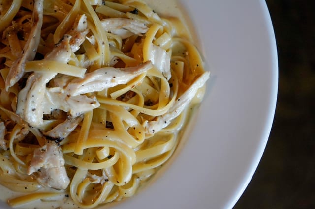 Chicken Fettuccine Alfredo.